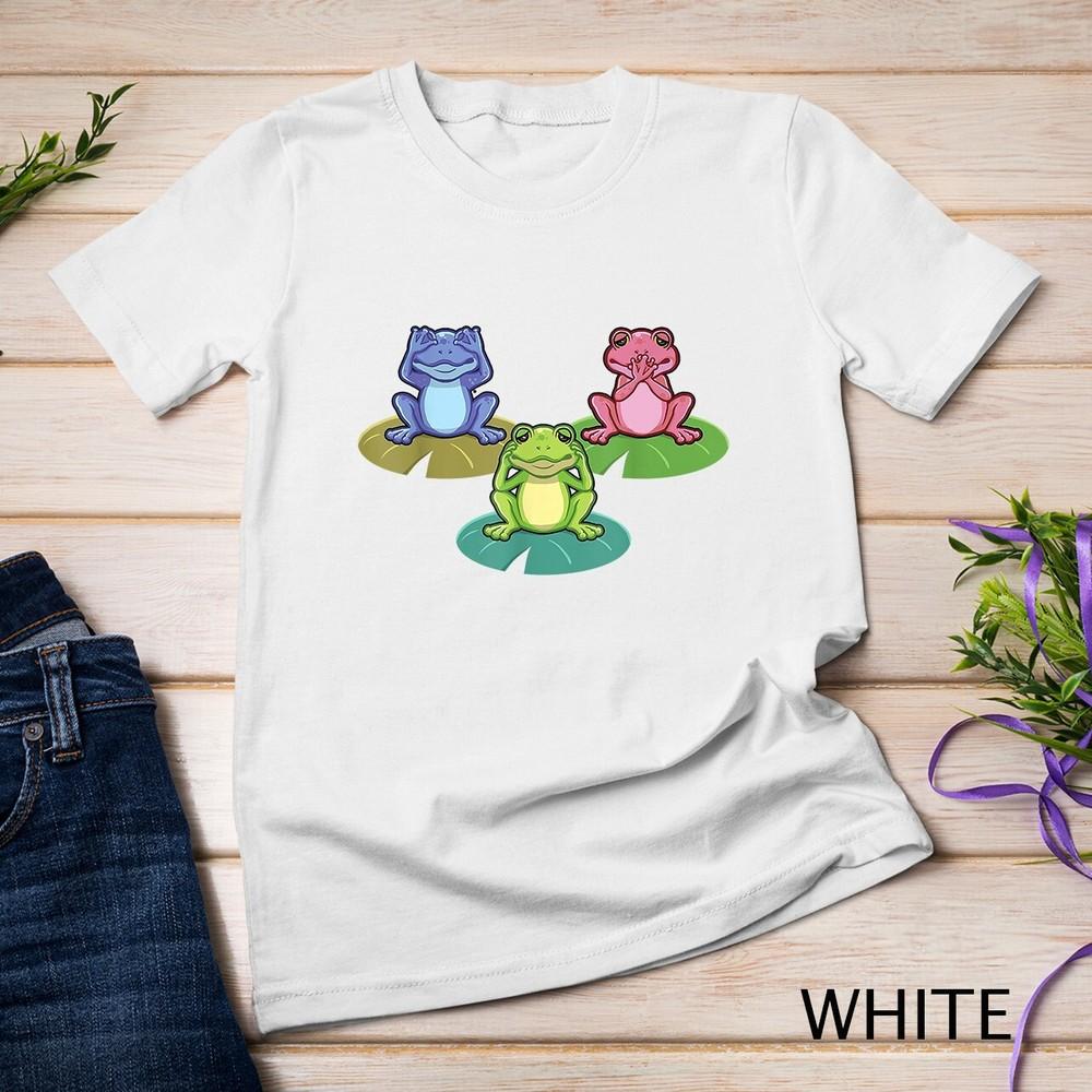 See Hear Speak No Evil Wise Frogs Funny Tree Frog Design Unisex T-shirt