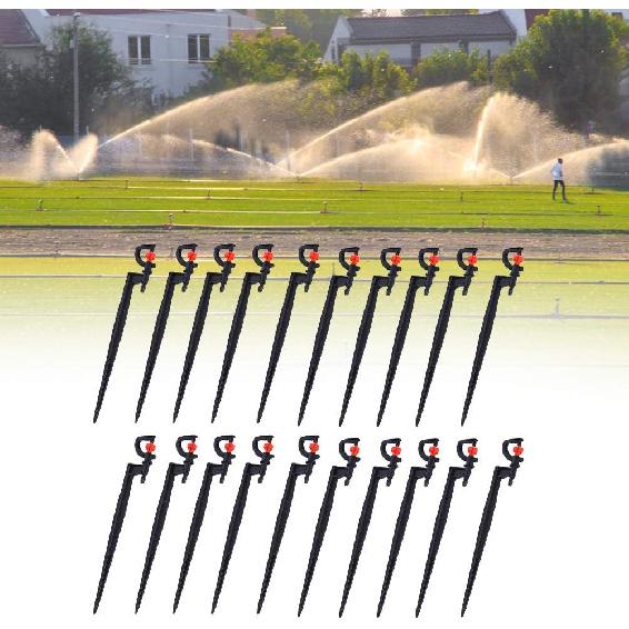 Irrigation Sprinkler, 20pcs Plastic Watering Nozzle G‑Type 360 Degree Rotation Sprinkler Accessory for Garden Agriculture Courtyards Lawn