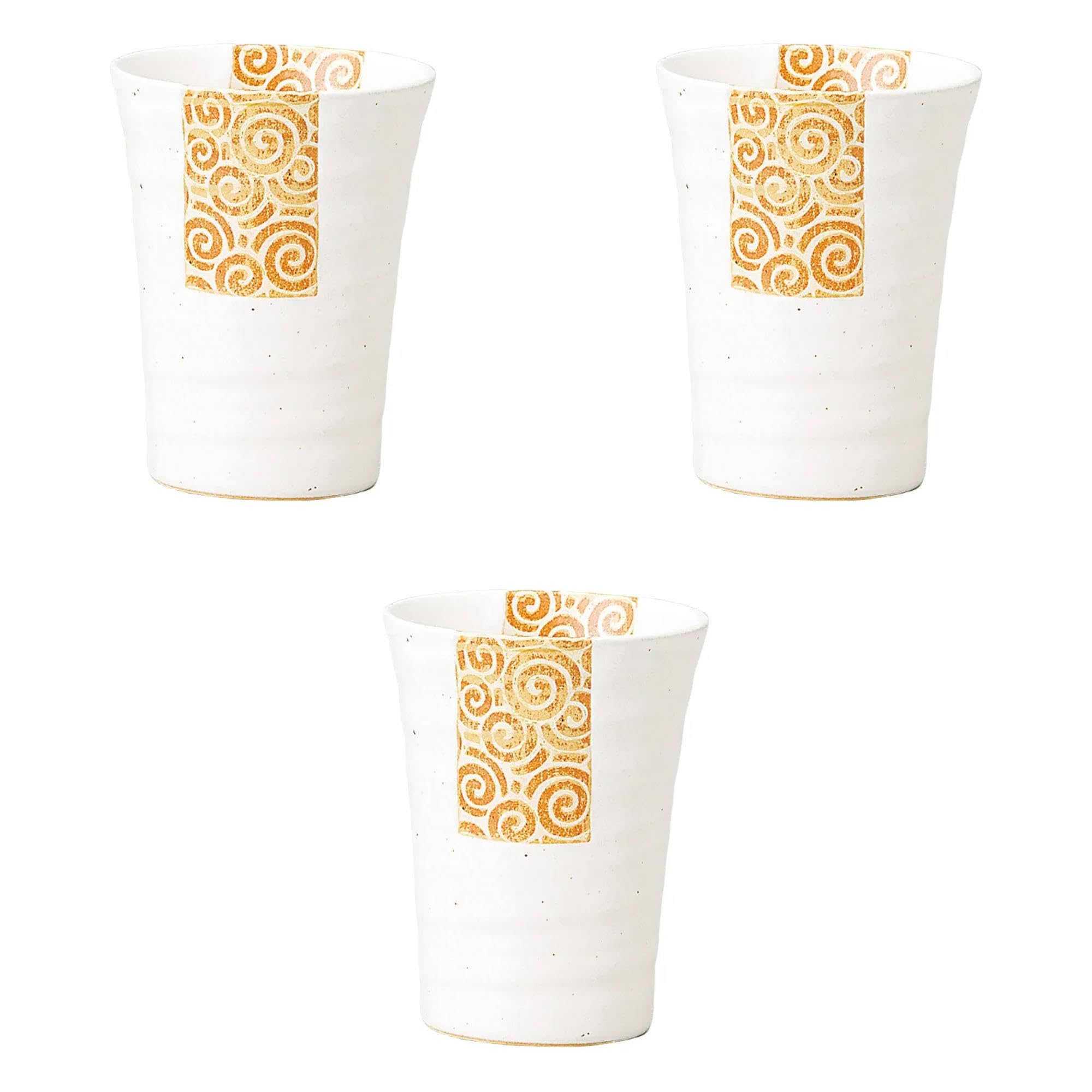 

Набор из 3 свободных чашек Uzu Karakusa x см Пивные кружки Setomonohonpo (белый) [8.7 11.2 (350 куб.см)]