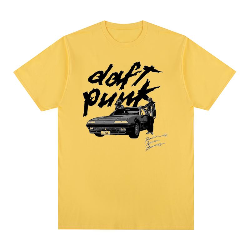 Daft Punk Vintage Tshirt Graphic Y2k French Electronic Music Cotton Unisex T Shirt New TEE TSHIRT Womens Tops