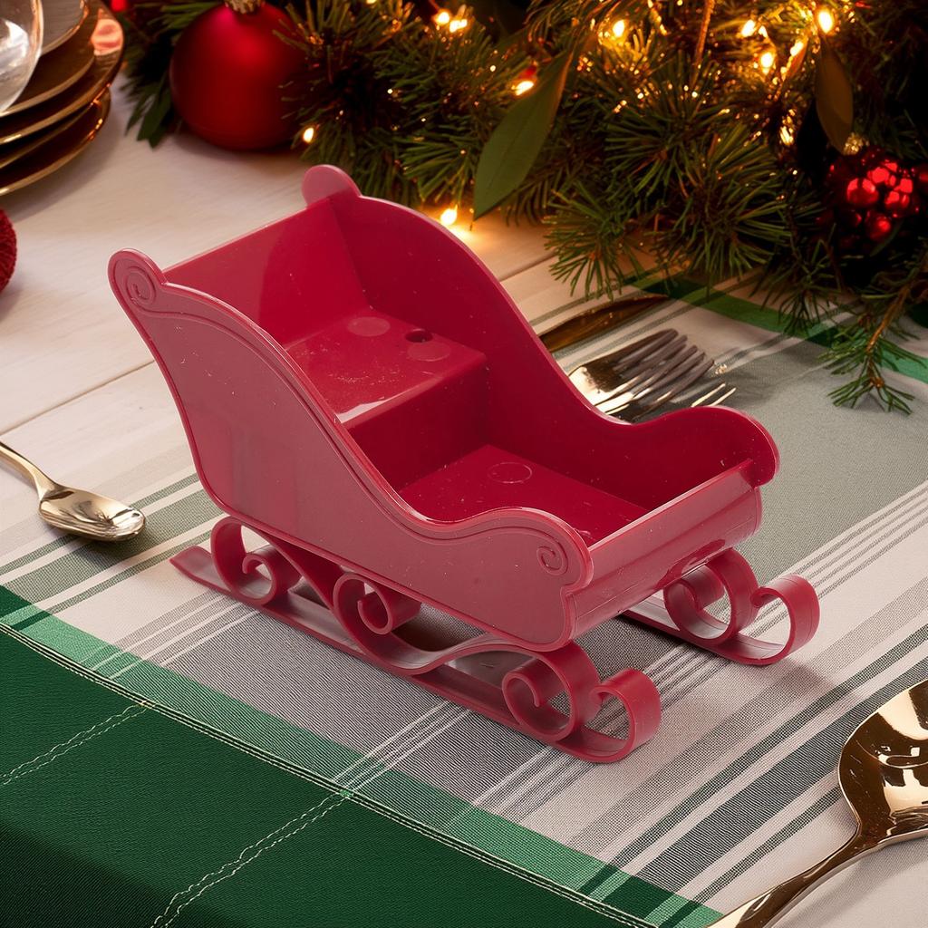 Festive Christmas Santa Sleigh Table Centerpiece Ornament for Home and Holiday Seasonal Decor Display Display Display Display