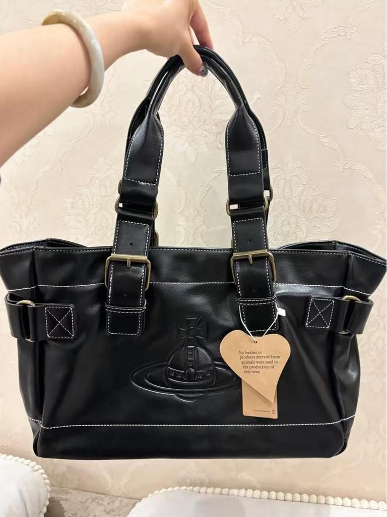 Vintage Rindsleder Litschi-Narben Tragetasche - Retro Unterarmhandtasche mit großer Kapazität