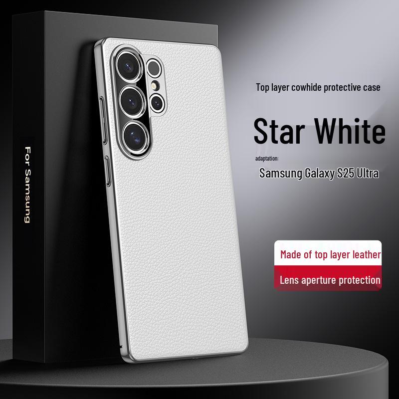 Samsung Galaxy S25/S24 Ultra Genuine Leather Protective Case - Full Coverage, Anti-Drop Business Cover.