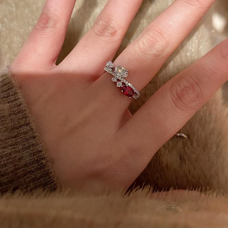 2026 Oval Zirconia Sparkling Open Ring: Simple, Retro Fashion Statement for Index Finger