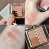 Beginner-Friendly Waterproof Three-Color Glitter Eyeshadow - Shimmer & Shine Stage Makeup