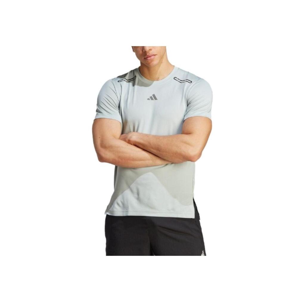 Adidas SS23 Round Neck Pullover Short Sleeve T-Shirt Men T-Shirts Silver IB3467