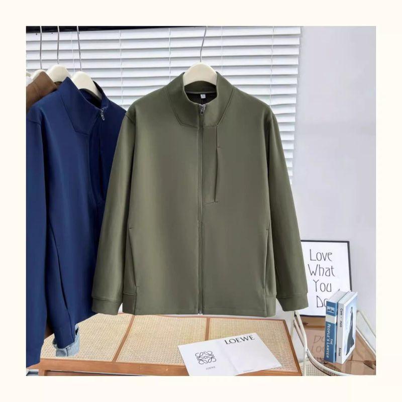Export Original Lu Family New Arrival Italian Spring & Fall Stretch Zipped Stand Collar Jacket Outwear Fashion Casual Top Men and Women
