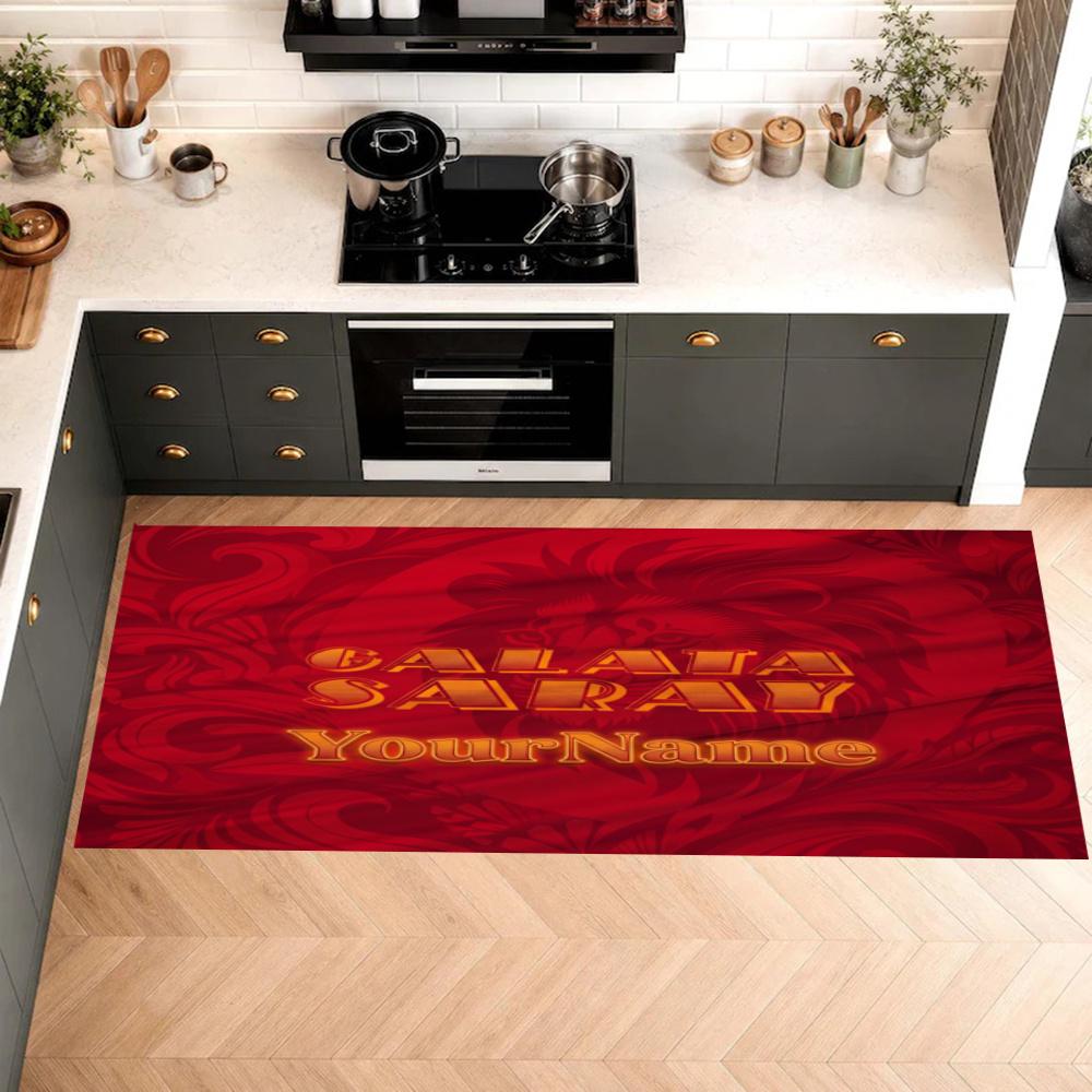 Galatasaray1 Personalized Name Kitchen Carpet Nonslip Floor Mat Ideal Entryway Door Mat Laundry Room Bathroom Foot Mat