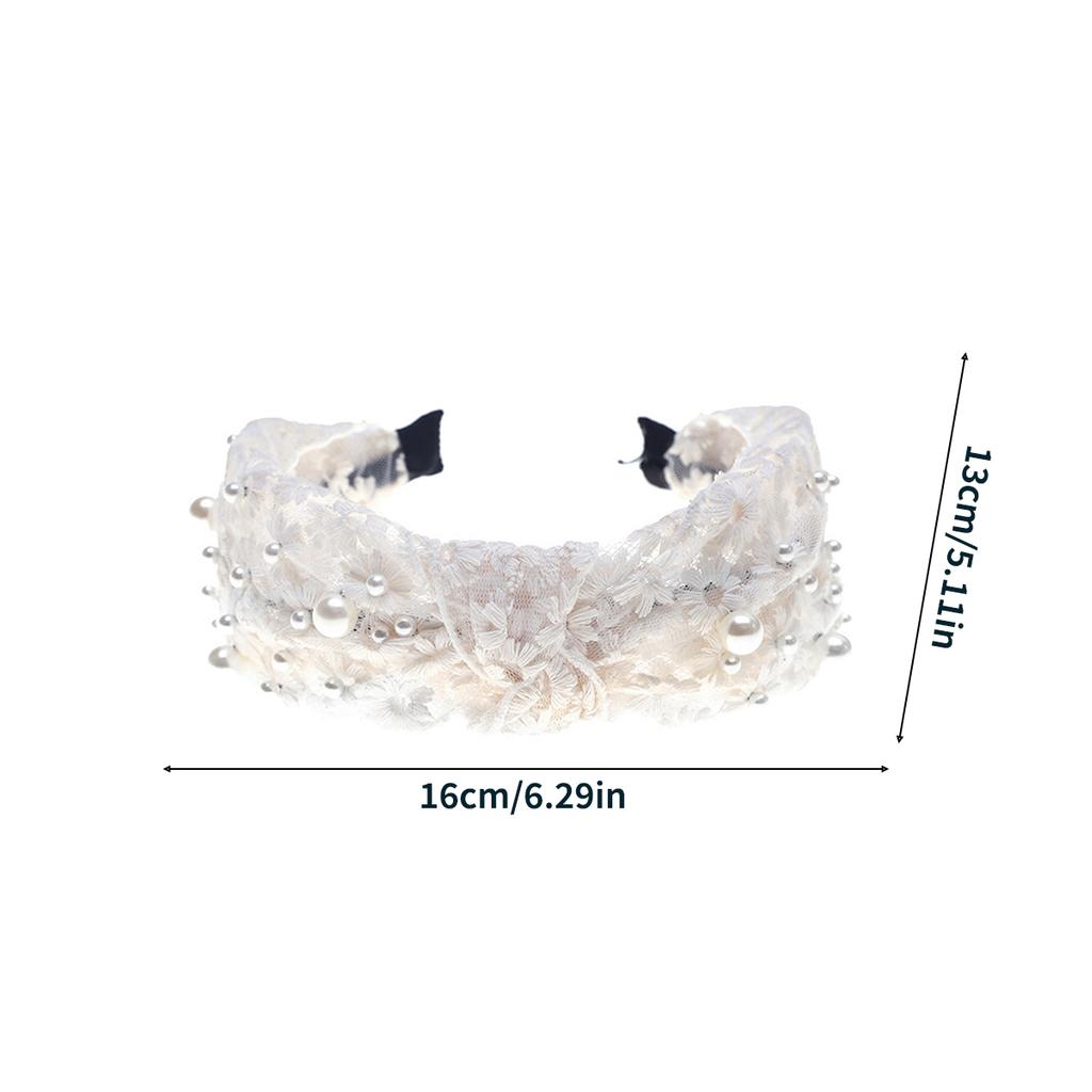 New Hair Accessories Lace Bow Headband Embroidered Jewel Knotted Headband Popular Headdress Small Hair Accessories