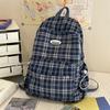 Plecak w kratę w stylu koledżowym dla ucznia gimnazjum, lekki plecak szkolny podróżny o dużej pojemności
