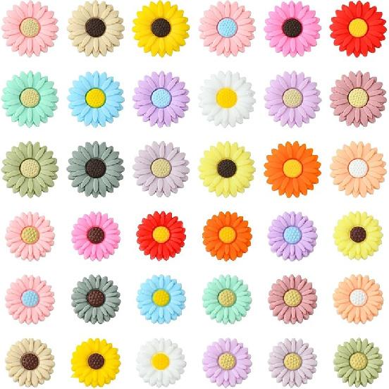 LiQunSweet 15 Pcs 15 Styles Christmas Theme Silicone Beads Santa Claus Tree Socks Snowman Snowflake Beads for DIY Jewelry Keychain Pen Craft