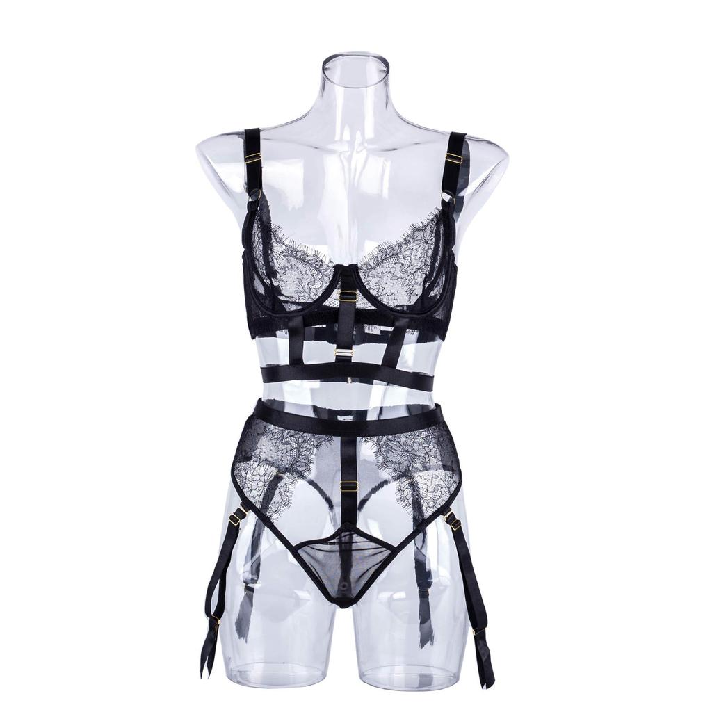 Sexy Eyelash Lace Lingerie Set: Camisole & Body Shaping Split for Women