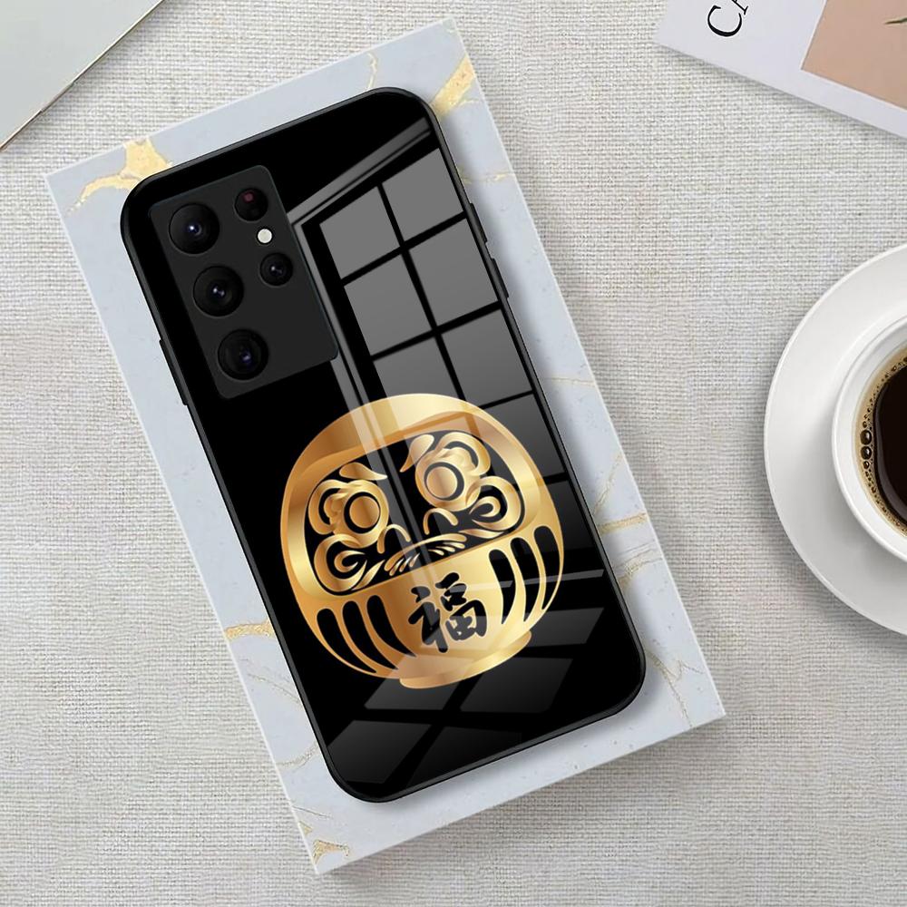 

Daruma Phone Case For Samsung S25 Edge Ultra 23 22 21 20 Ultra Plus S24 Fe A54 53 25 Glass Cover Samsung A14