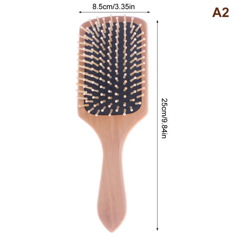 Anti-Static Scalp Massager for All Hair Types Detangling Cushion Design Airbag Wood Hair Comb Massage Brush