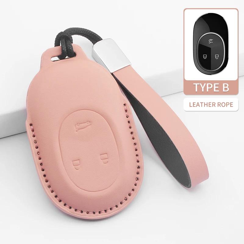 Car Remote Key Case Cover Shell Fob for Wei Lai NIO ET5 ET7 ES7 EC7 ES6 ES8 2018-2025 PU Keychain Car Styling Accessories