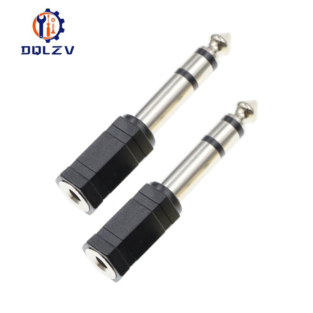 6.35mm Female Plug to 3.5mm Male 2Pole 3 Pole Connector Headphone Amplifier Audio Adapter Microphone AUX 6.3 3.5 mm Converter