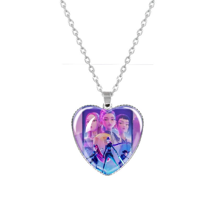 Kpop Demon Hunters Peach Heart Necklace: Anime-Inspired Jewelry for Fans