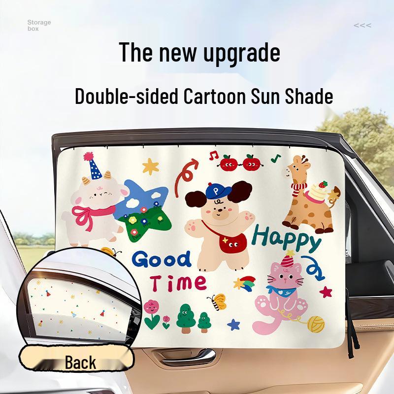Double-Sided UV Protection Car Sunshade Curtains for Side Windows