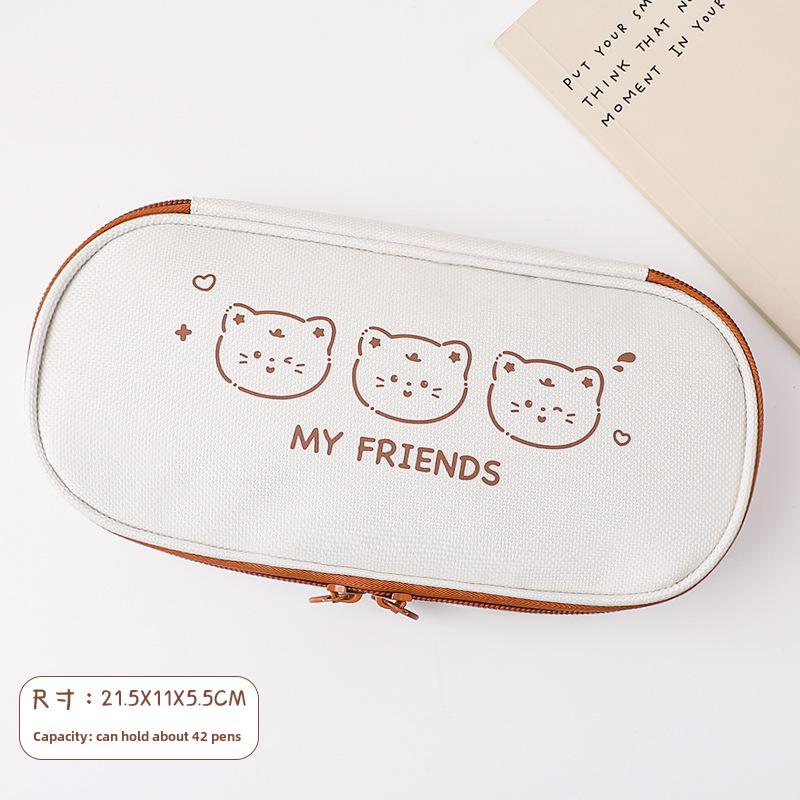 

Пенал для девочек из холста большой емкости для учеников средней школы в простом стиле Ins