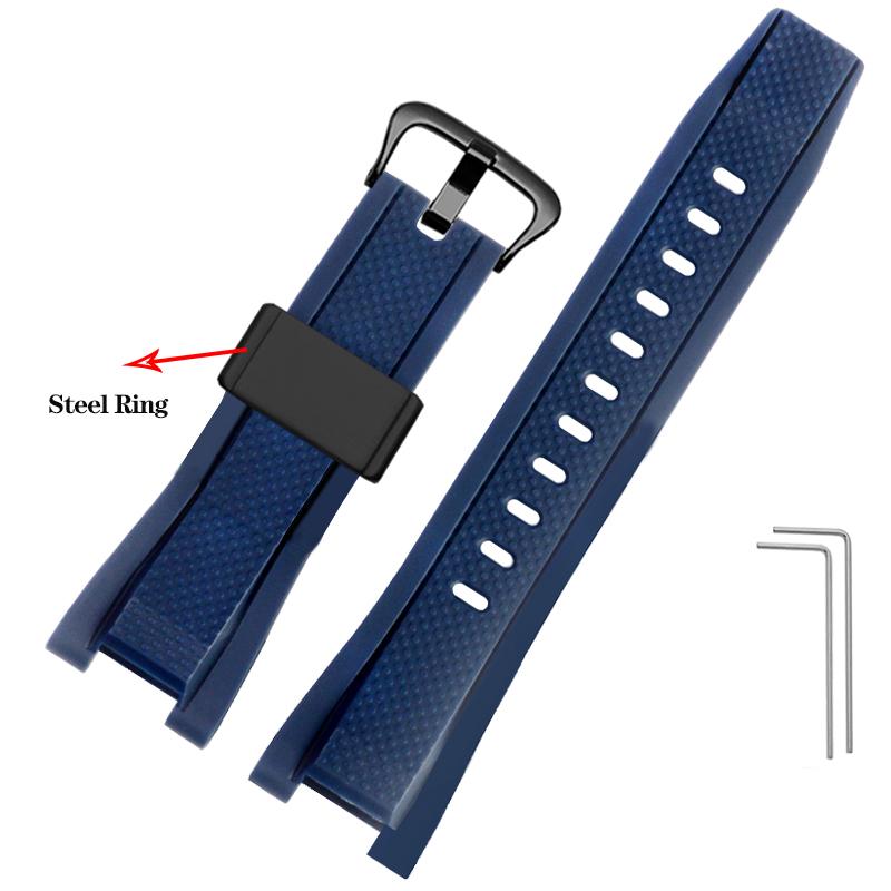 26*14mm Soft Rubber Watchband Replacement for Casio G SHOCK GST-B100/S300/410/210/W110/W100/S110/S100 Silicone Band Men Strap