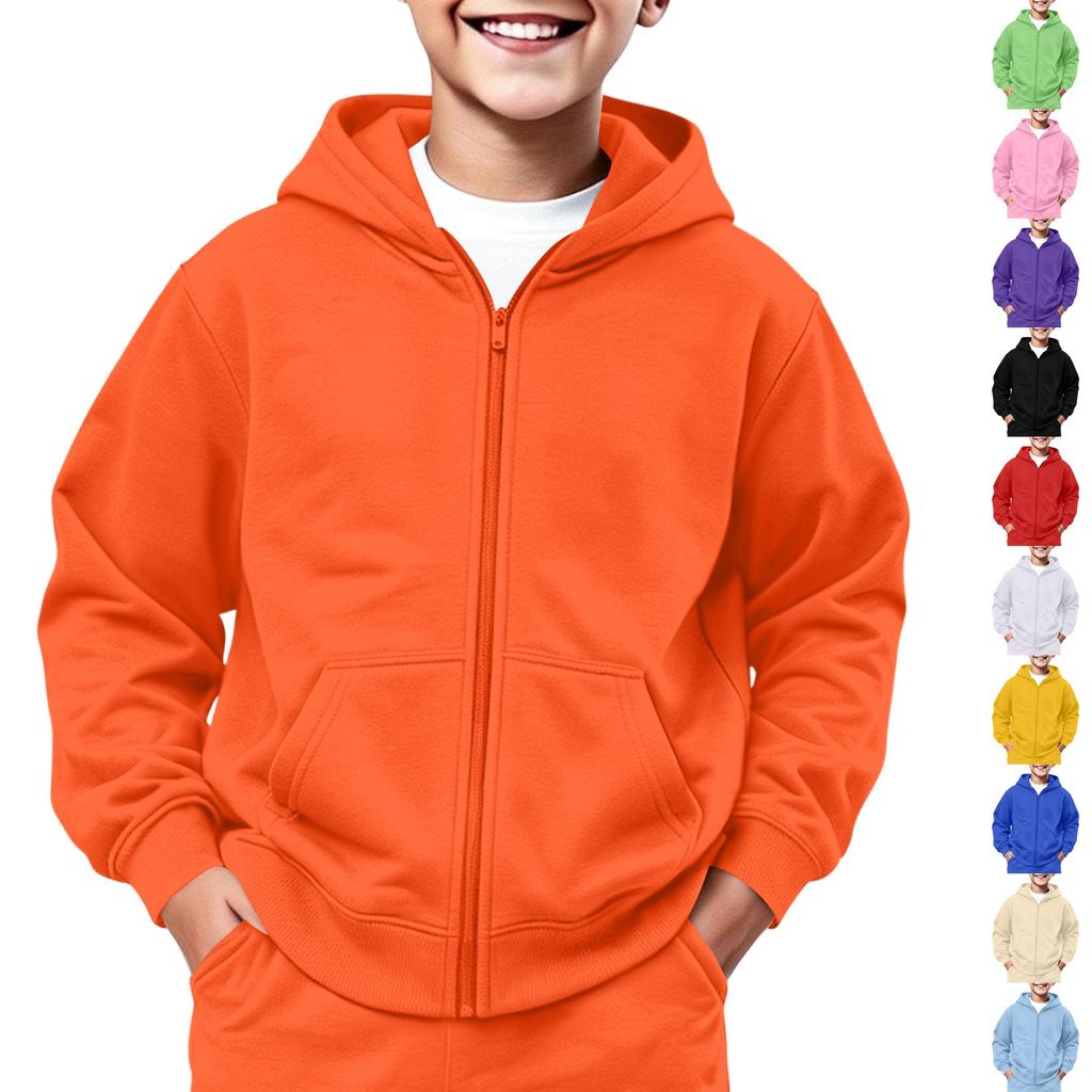 Kinder Kapuzenpullover mit Reißverschluss Sport-Sweatshirt Jacke für Jungen und Mädchen Freizeit Outdoor Kleidung
