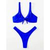 Solid Tie Sexy Bikini 2026 Padded Bra High Leg Bandage Push Up Bikini Set Brazilian Swimsuit Women Swimwear