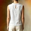 Damen Shirt Locker Geschnitten Ärmellos Rundhals Rüschenbesatz Lässige Oberteile Einfarbige Sommer Tanktops Tägliche Kleidung