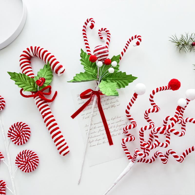 1 Stück Weihnachtsbaum Zuckerstangen Picks Feiertage Wolle Bonbonrolle Dekorationen Neujahrsbaumdeko Büro Mehrere Optionen verfügbar