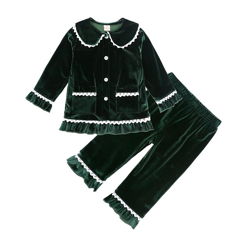 Children's Velvet Homewear for Boys and Girls, Autumn/winter European and American Style Sleepwear for Young Children