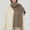 High-quality yak velvet scarf women's solid color fringed shawl dual-purpose winter warm monochrome pure versatile