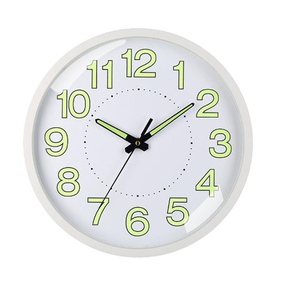 30cm Diameter Silent Quartz Clock Plastic Frame Luminous Wall Clock Wall Mounted Clock Night Use
