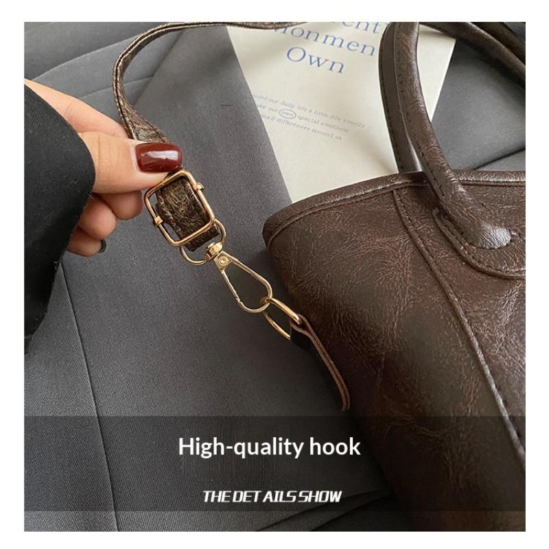 Retro Pu Leather Shoulder Bag For Women Tote Bag Fashion Commuter Crossbody Bag