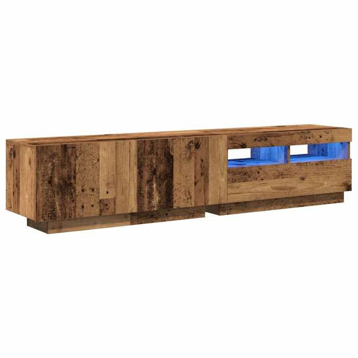 VidaXL TV Stand with LED Lights Old Wood Engineered Wood 3329163