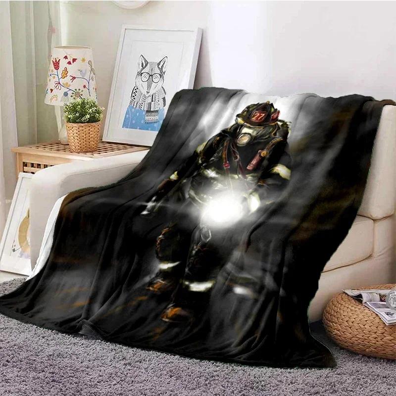 Throw Blanket Fleece Warm Cozy Soft for Couch Bed TV Firefighters Lightweight Fire Flannel hello kitty blanket coraline
