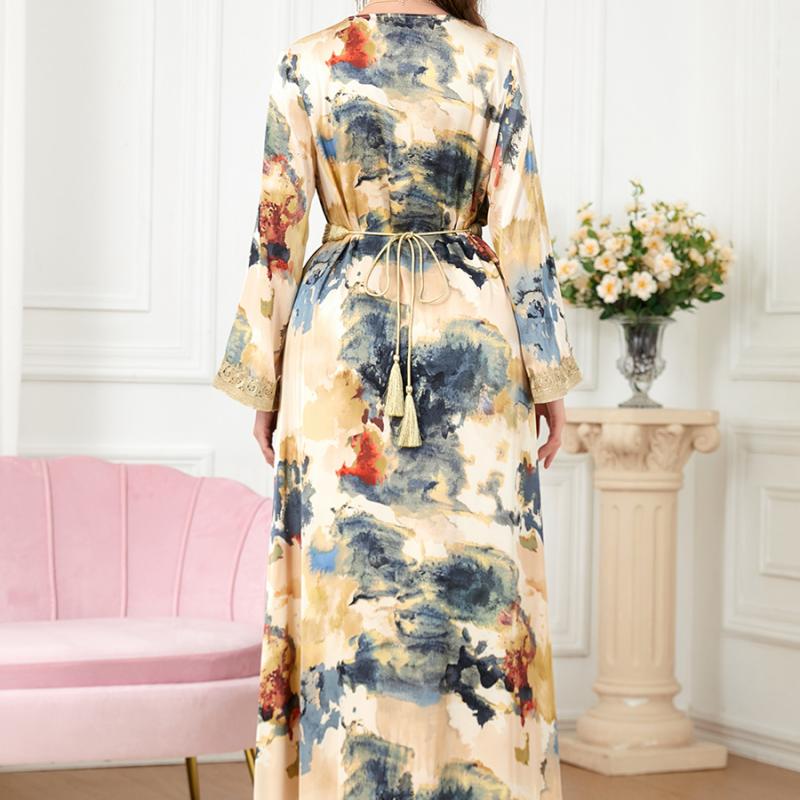 Middle Eastern Robe Patchwork Muslim Two-piece Dress, Muslim Clothing, Foreign Trade Set, Women's Fashion