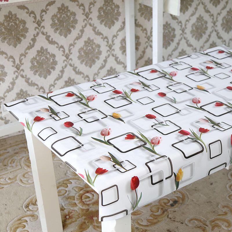 Eco-Friendly PVC Tablecloth: Waterproof, Heat-Resistant, and Oil-Proof Dining and Coffee Table Cover.