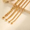 3/7/9MM Stainless Steel Chain Bracelet for Women,Gold Plated Four-sided Polishing Bracelets,Minimalist Jewelry Gifts