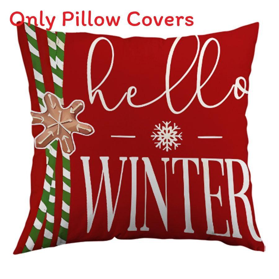 Christmas Decor Pillow Cover With Plush Material For Living Room Festive Decor