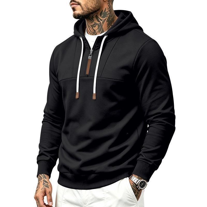 Heren S Half-ritssluiting Hoodie Sweatshirt Effen Kleur Casual Lange Mouwen Pullover