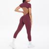 ATB Pork Belly Same Tight Beauty Back Hollow Out Short Sleeve Pants Jumpsuit Sports Fitness Yoga Jumpsuit