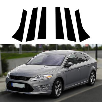 6pcs/set For Ford Mondeo MK4 2008-2013 Glossy Black Car Door Window Pillar Posts Cover Trim Kits Replacement
