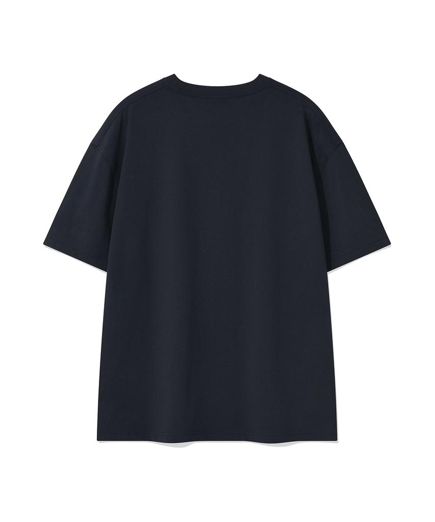 WACKY WILLY Arch Typography Short Sleeve T-Shirt Navy