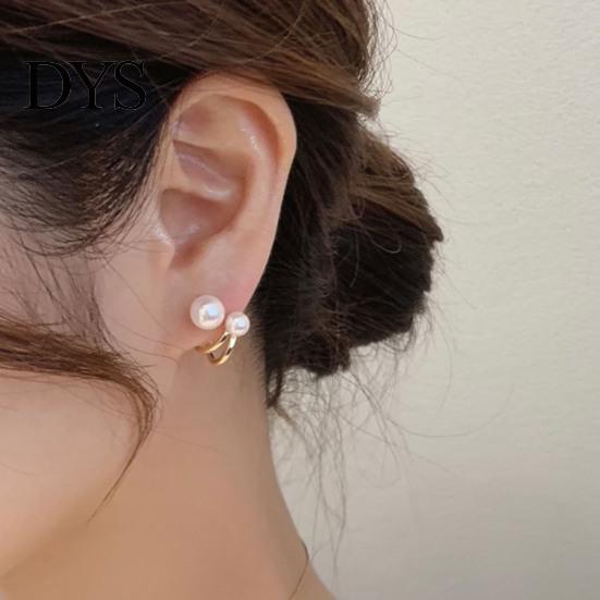 Wedding Earrings 1 Pair Women Stud Vintage High-end Royal Smooth Surface Imitation Pearl Bridal Female Jewelry Prom