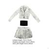 1/6 Scale Short Jacket, Pleated Skirt and Tube Top Set Doll Model Clothes Soft Accessories Trendy