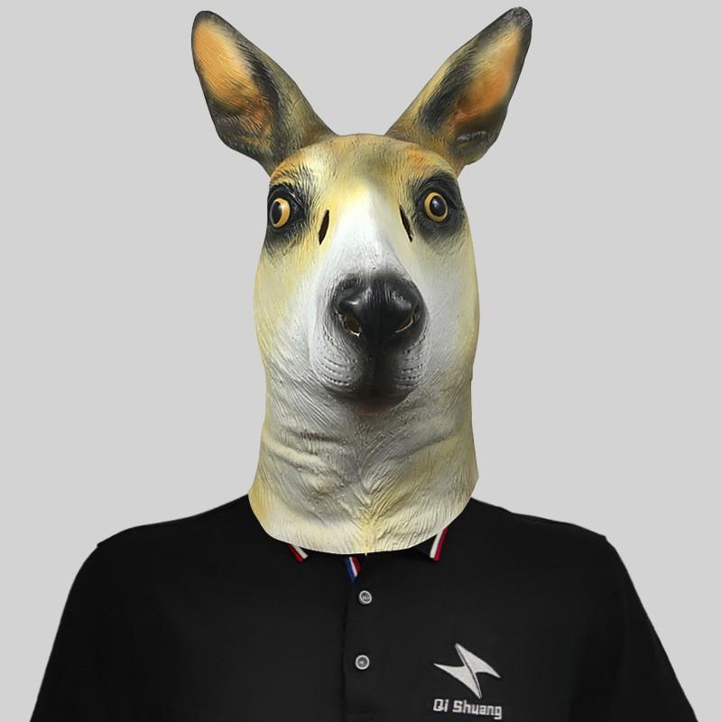 

And Funny Cute Kangaroo Animal Head Mask Latex Costume Party Accessory Halloween For