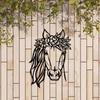 Vintage Metal Horse & Flower Wall Art for Living Room, Office, Bar & Halloween Decor