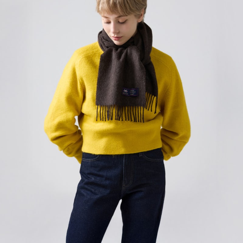 ABRAHAM MOON Merino Wool Muffler 25cm - Mocha