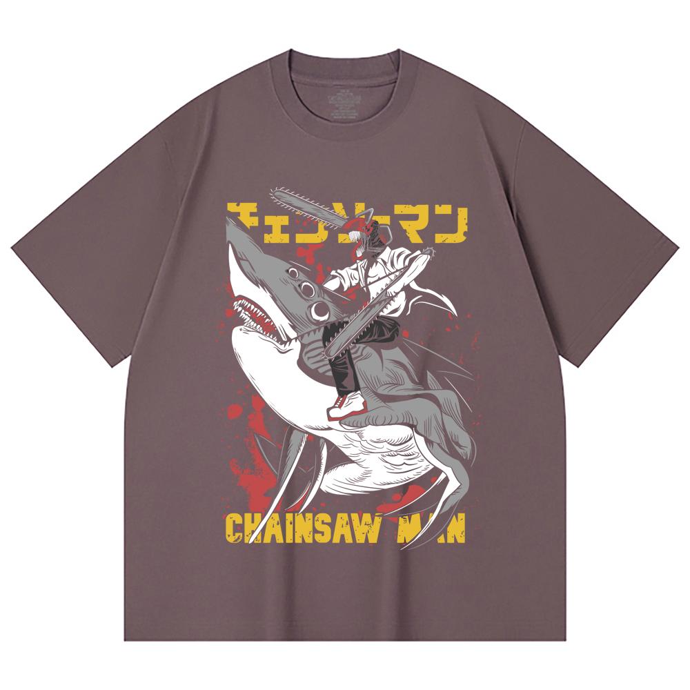 230 Gsm 100% Cotton Chainsaw Man V43 Denji Print Unisex Heavy Cotton T Shirt