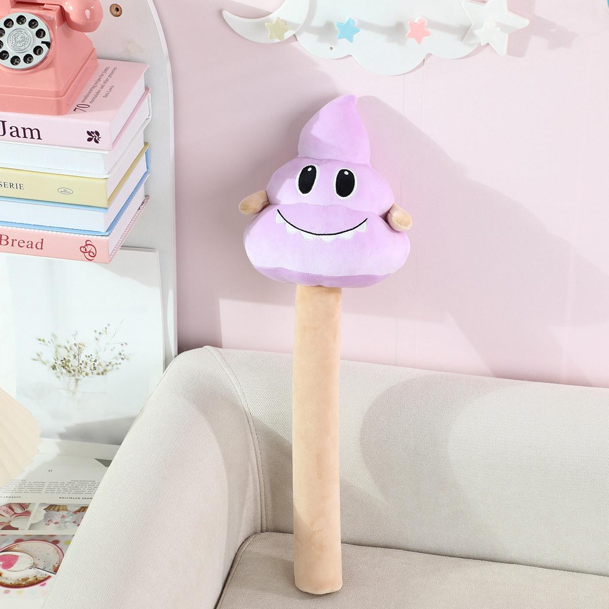 60cm Drôle Caca Toilettes Peluche Ventouse Dessin Animé Coloré Crotte Visage Souriant Oreiller en Peluche Accessoire de Fête Décoration de Maison Cadeau