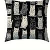Home Decor Black And White Cat Pattern Pillow Covers Pattern Cushion Cover Suitable For Sofa Bedroom Car Pillow Cover